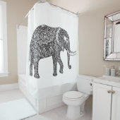 Stijlvol Fantasy Elephant Doodle Douchegordijn (In situ)