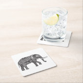 Stijlvol Fantasy Elephant Doodle Kartonnen Onderzetters (Insitu)