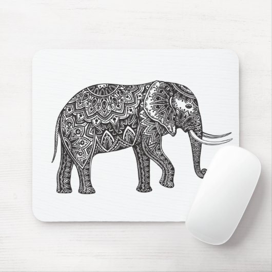 Stijlvol Fantasy Elephant Doodle Muismat (Met muis)