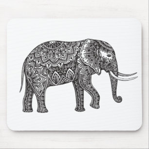 Stijlvol Fantasy Elephant Doodle Muismat