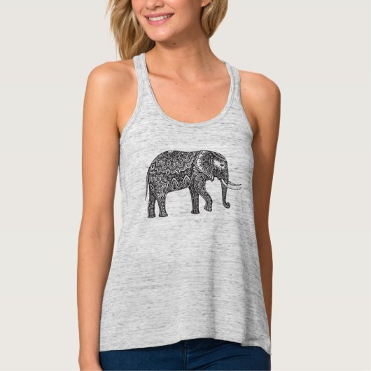 Stijlvol Fantasy Elephant Doodle Tanktop (Voorkant)