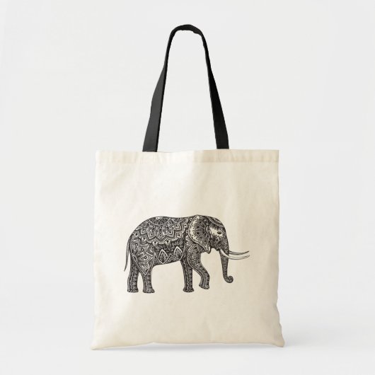 Stijlvol Fantasy Elephant Doodle Tote Bag (Voorkant)