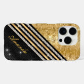 Stijlvol faux Crystal Gold en zwart, op maat gemaa Case-Mate iPhone Case (Achterkant (horizontaal))