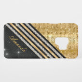 Stijlvol faux Crystal Gold en zwart, op maat gemaa Case-Mate Samsung Galaxy Hoesje (Achterkant (horizontaal))