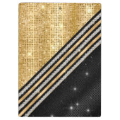 Stijlvol faux Crystal Gold en zwart, op maat gemaa Klembord (Achterkant)