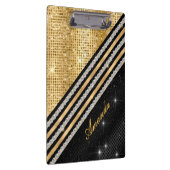 Stijlvol faux Crystal Gold en zwart, op maat gemaa Klembord (Rechts)