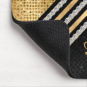 Stijlvol faux Crystal Gold en zwart, op maat gemaa Muismat (Hoek)