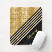 Stijlvol faux Crystal Gold en zwart, op maat gemaa Muismat (Met muis)