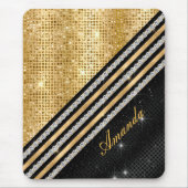 Stijlvol faux Crystal Gold en zwart, op maat gemaa Muismat (Voorkant)