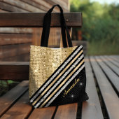 Stijlvol faux Crystal Gold en zwart, op maat gemaa Tote Bag