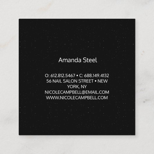 Stijlvol faux Crystal Gold en zwart, speciaal gepe Vierkante Visitekaartje (Achterkant)