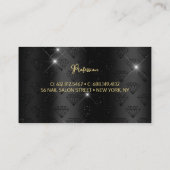 Stijlvol faux Glitter Red Gold Black monogram Busi Visitekaartje (Achterkant)