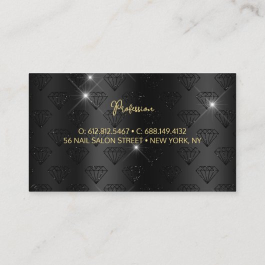 Stijlvol faux Glitter Red Gold Black monogram Busi Visitekaartje (Achterkant)