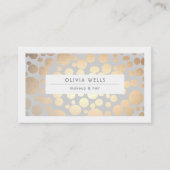 Stijlvol Faux Gold Foil Cosmetoloog Salon and Spa Visitekaartje (Voorkant)
