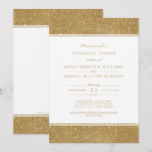 Stijlvol Faux Gold Glitter Rehearsal Dinner Invite Kaart (Voorkant / Achterkant)