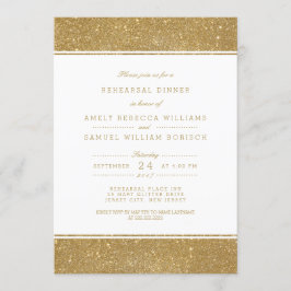 Stijlvol Faux Gold Glitter Rehearsal Dinner Invite Kaart
