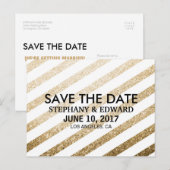 Stijlvol Faux Gold Glitter Sparen het Briefkaart v (Voorkant / Achterkant)