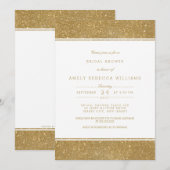 Stijlvol Faux Gold Glitter Vrijgezellenfeest Invit Kaart (Voorkant / Achterkant)