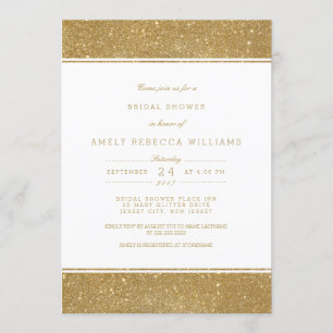 Stijlvol Faux Gold Glitter Vrijgezellenfeest Invit Kaart