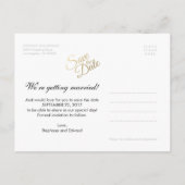 Stijlvol Faux Gold Save the Date Photo Briefkaart (Achterkant)