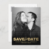 Stijlvol Faux Gold Save the Date Photo Briefkaart (Voorkant / Achterkant)
