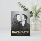 Stijlvol Faux Gold Save the Date Photo Briefkaart (Staand voorkant)