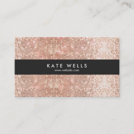 Stijlvol Faux Roos Gold Sequin Black Striped Visitekaartje