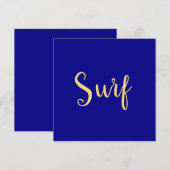 Stijlvol Festief SURF Script Koningsblauwe Achterg (Voorkant / Achterkant)