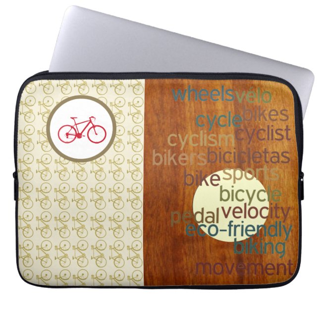 Stijlvol fietsen laptop sleeve (Voorkant)