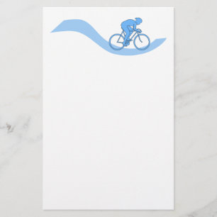 Stijlvol fietsontwerp in blauw. briefpapier