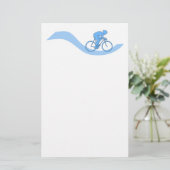 Stijlvol fietsontwerp in blauw. briefpapier (Staand voorkant)