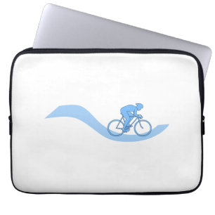 Stijlvol fietsontwerp in blauw. laptop sleeve