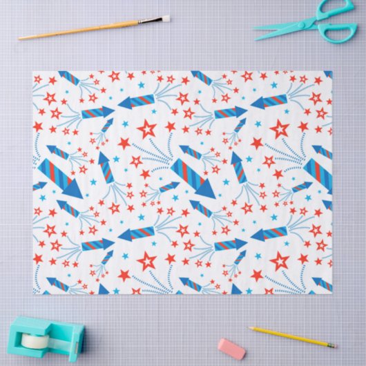 Stijlvol Fireworks Freedom Pattern bevestigen Tissuepapier (Craft)
