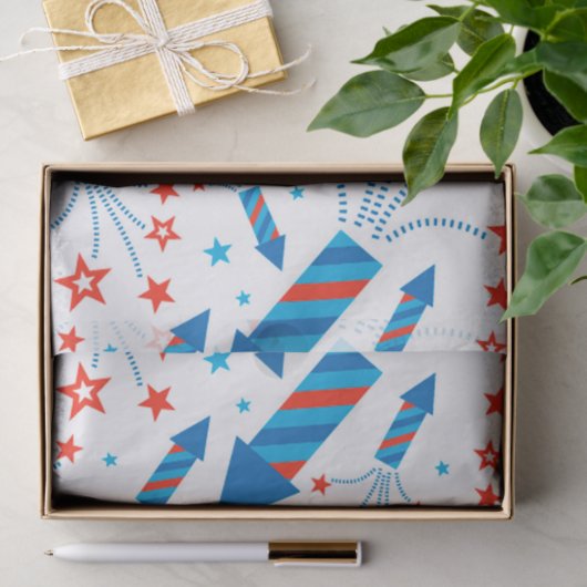 Stijlvol Fireworks Freedom Pattern bevestigen Tissuepapier (Geschenk)