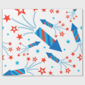 Stijlvol Fireworks Freedom Pattern Cadeaupapier (Vlak)