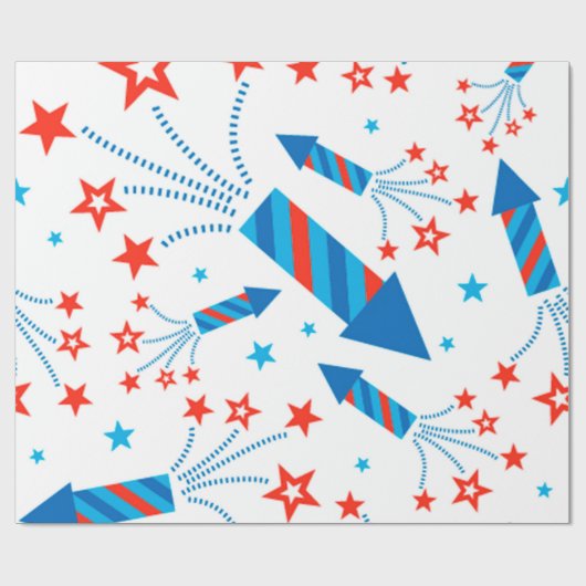 Stijlvol Fireworks Freedom Pattern Cadeaupapier (Vlak)