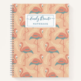Stijlvol Flamingo Art Deco geïnspireerd patroon Notitieboek