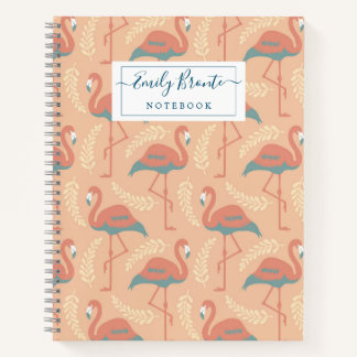 Stijlvol Flamingo Art Deco geïnspireerd patroon Notitieboek
