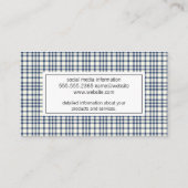 Stijlvol Flannelpatroon Visitekaartje (Achterkant)