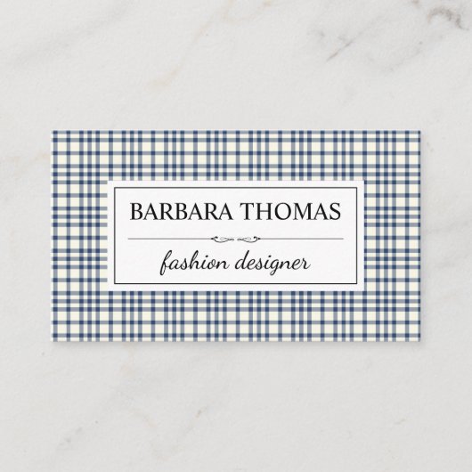 Stijlvol Flannelpatroon Visitekaartje (Voorkant)