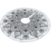Stijlvol Floral Black en White Mandala Kerstboom Rok (Gekanteld)