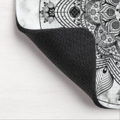 Stijlvol Floral Black en White Mandala Muismat (Hoek)