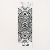Stijlvol Floral Black en White Mandala Namaste Yogamat (Voorkant)