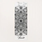 Stijlvol Floral Black en White Mandala Namaste Yogamat (Achterkant)