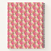 Stijlvol Floral Daisy Pattern roze gepersonaliseer Notitieboek (Achterkant)
