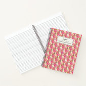 Stijlvol Floral Daisy Pattern roze gepersonaliseer Notitieboek (Binnen)
