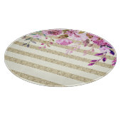 Stijlvol Floral Gold Striped Snijplank (Hoek)