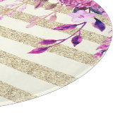 Stijlvol Floral Gold Striped Snijplank (Hoek)