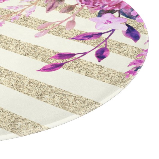 Stijlvol Floral Gold Striped Snijplank (Hoek)