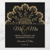 Stijlvol Floral Mandala Wijnlabel Wijn Etiket (Enkel label)